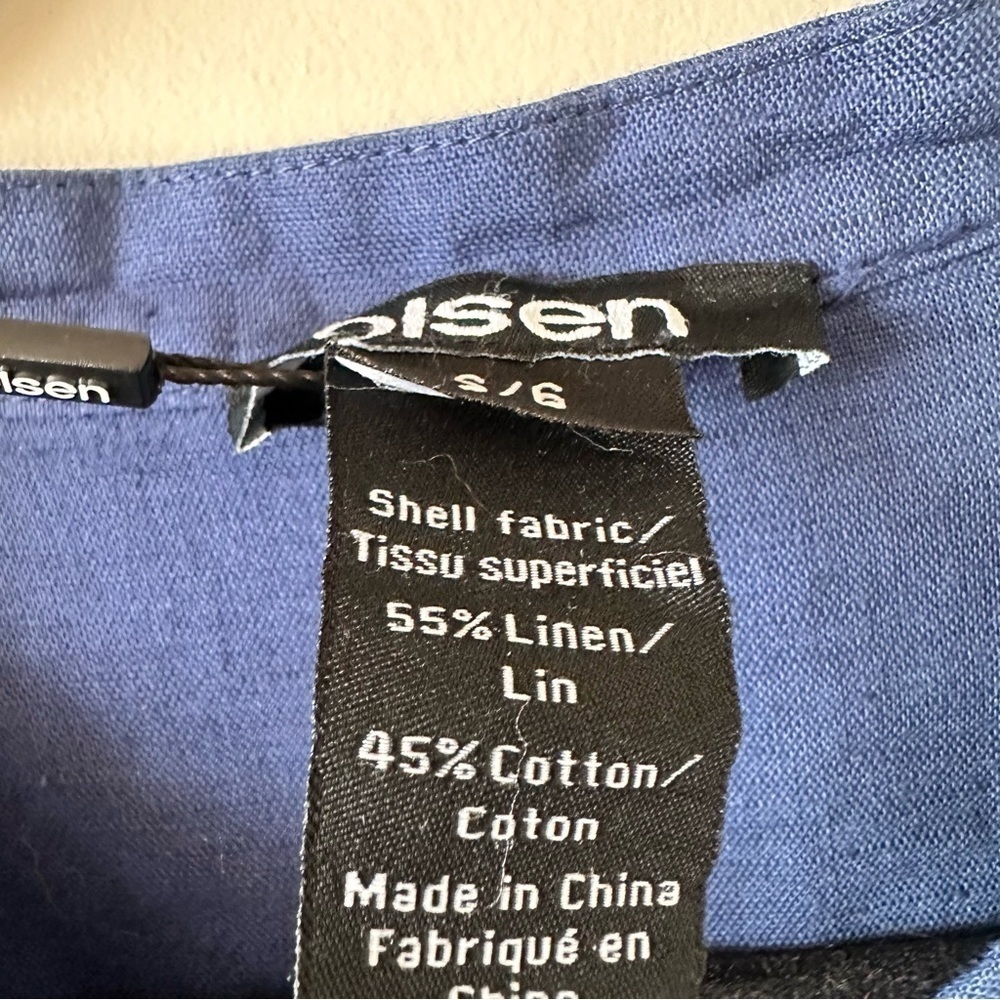 OLSEN-GLAM Safari Linen & Cotton Blouse (Size:Small) - Picture 9 of 9